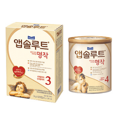 매일유업 앱솔루트 명작 1, 2, 3, 4단계 (800g) 3캔/유아용 조제분유